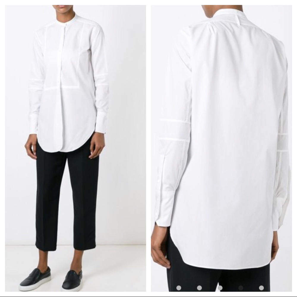 SOLD Helmut Lang Banded Collar White Cotton Small